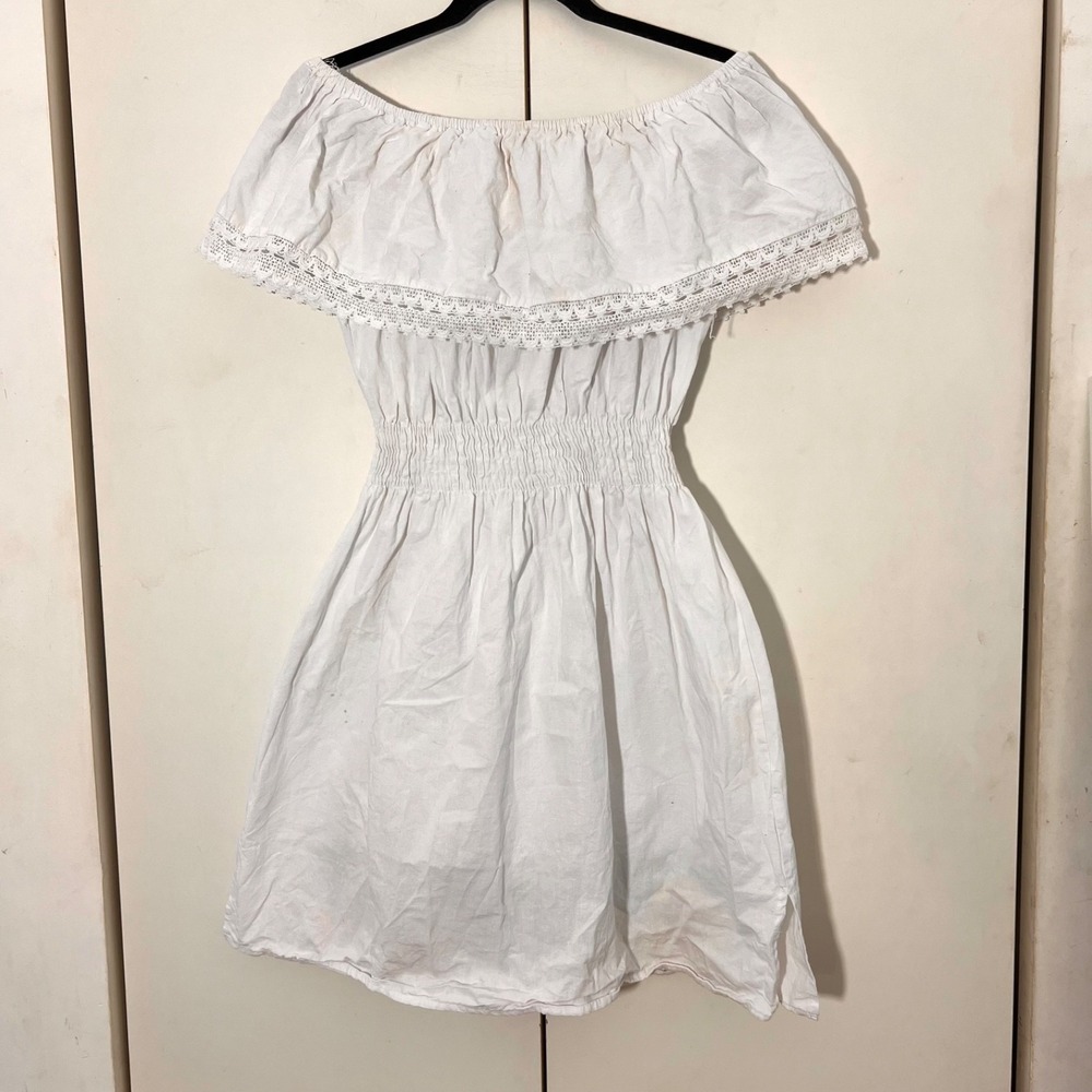 Vintage Boho Mexican Traditional Dress Size S Sunflower Embroidered Oaxacan - Picture 3 of 11